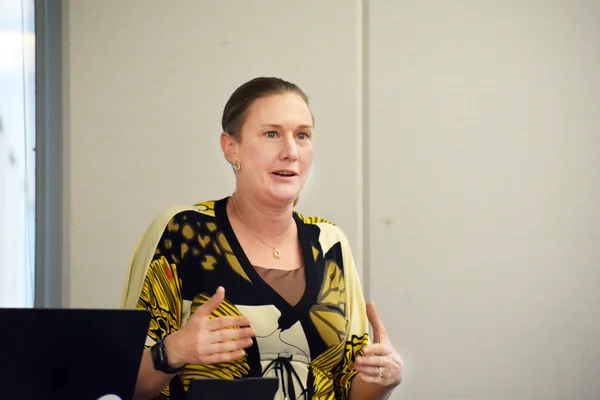 Educational Studies student Kristen Perkins-LaFollette presents her master’s project.