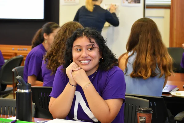 Educational Studies student Tania Lopez at new student orientation.