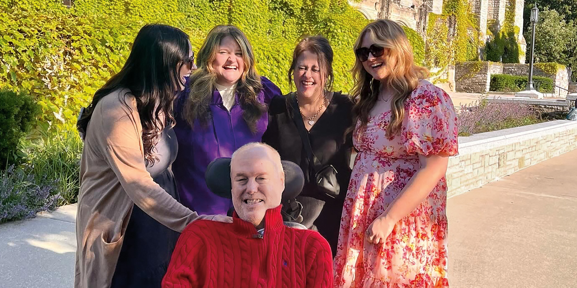 Emily Lester with her family at graduation