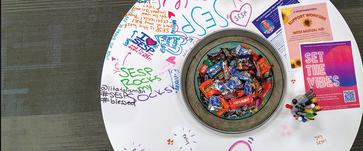 candy bowl in student affairs office