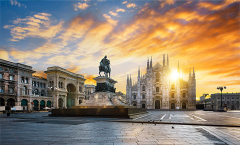 Milan, Italy sunset